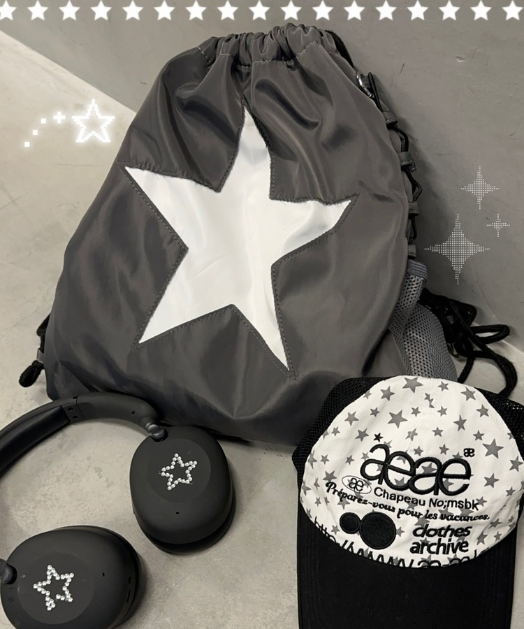 빅스타 체인 스트링 백팩 먹색