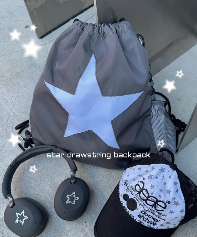 빅스타 체인 스트링 백팩 먹색