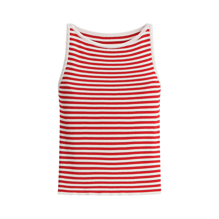 nt5137 (여름데일리템/만능코디♥/부유방커버O) 노이븐 배색 스트라이프 슬리브리스 니트