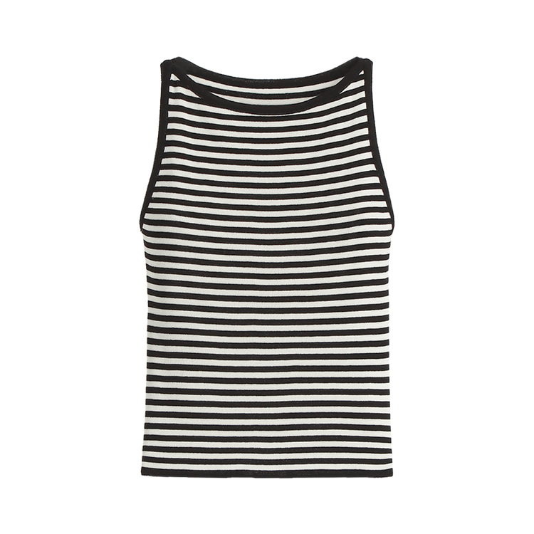 nt5137 (여름데일리템/만능코디♥/부유방커버O) 노이븐 배색 스트라이프 슬리브리스 니트