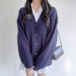 だぼっとVネックカーディガン｜カーディガン｜韓国ファッション通販 SONA