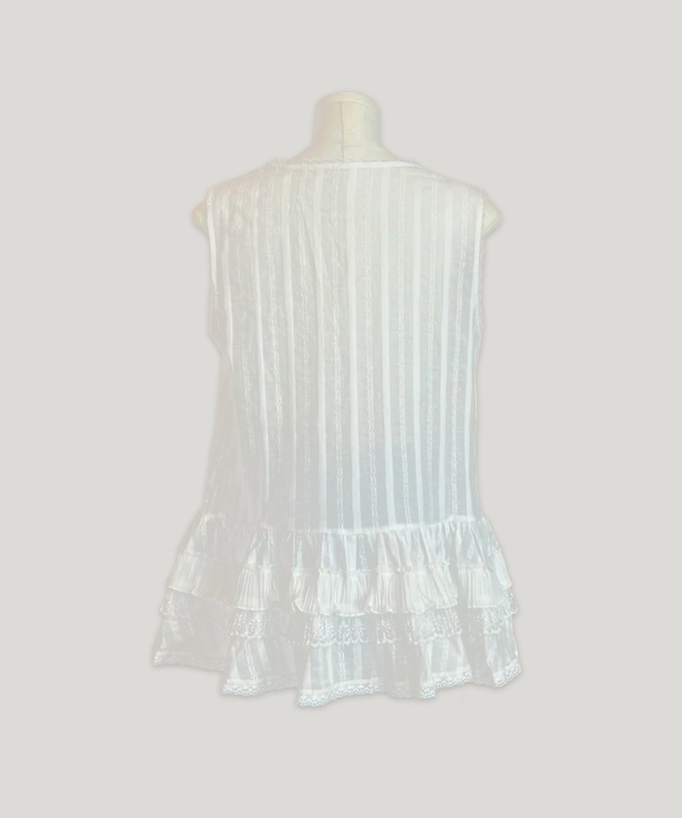 リボンレースストライプキャミソール