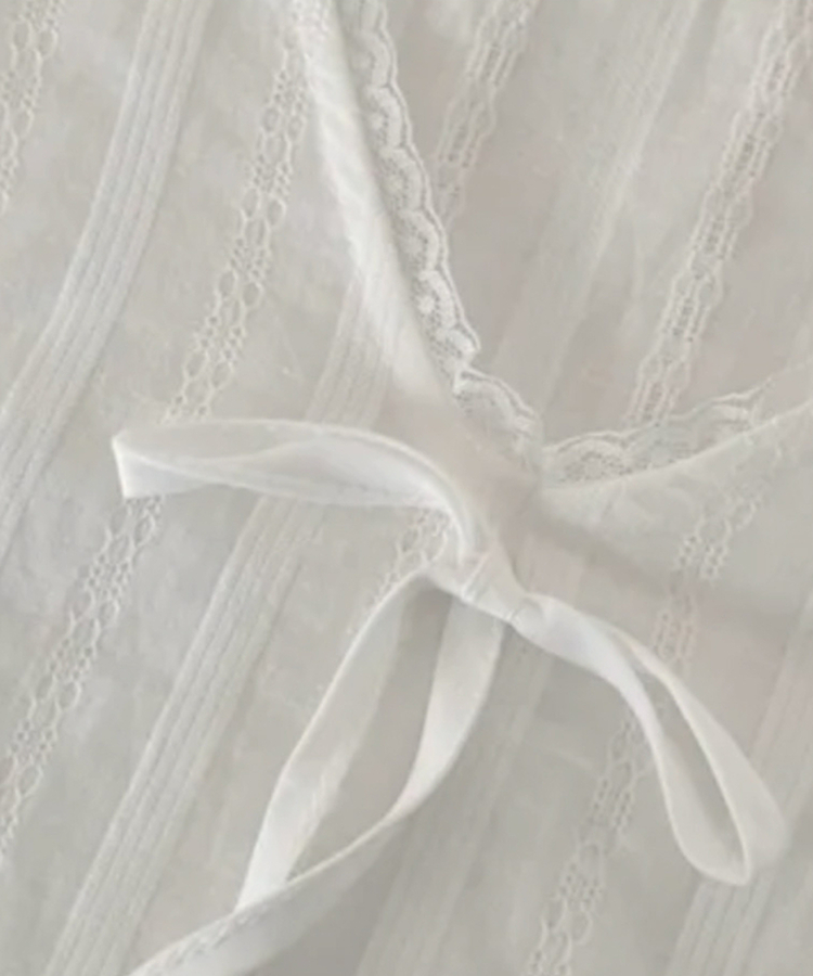 リボンレースストライプキャミソール