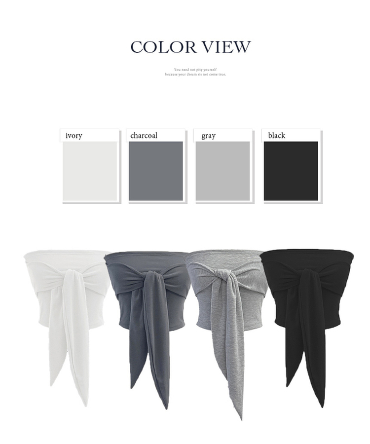 リボンオフショルダートップス