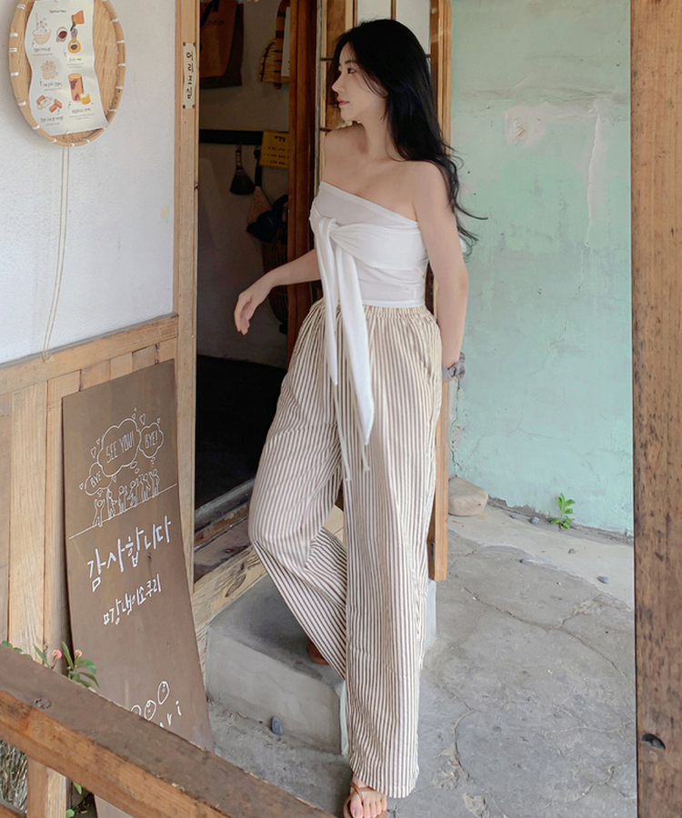 リボンオフショルダートップス IVORY