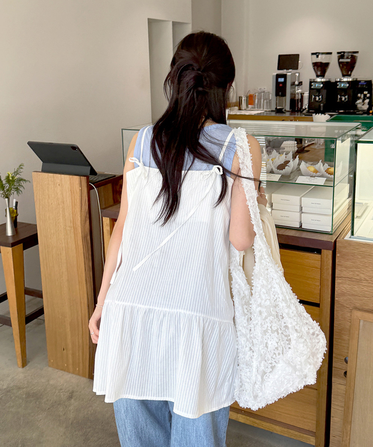 フリルロングビスチェ｜ノースリーブ｜韓国ファッション通販 SONA