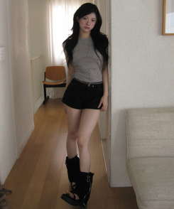 ホルターレイヤード半袖Tシャツ GREY