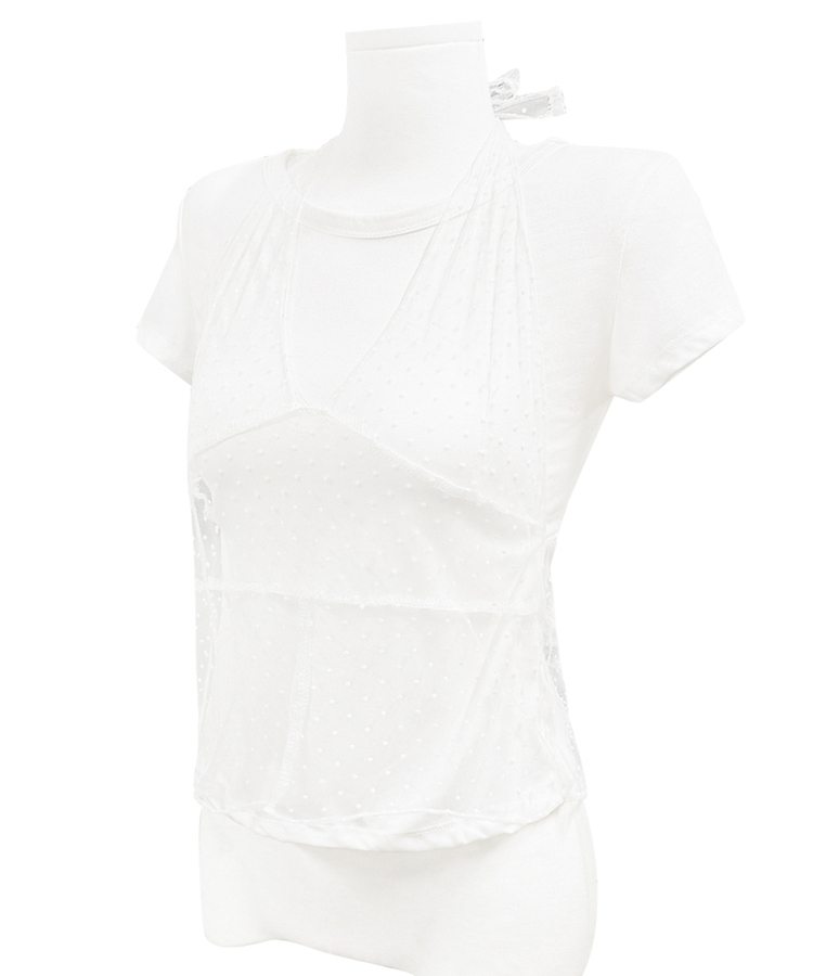 ホルターレイヤード半袖Tシャツ