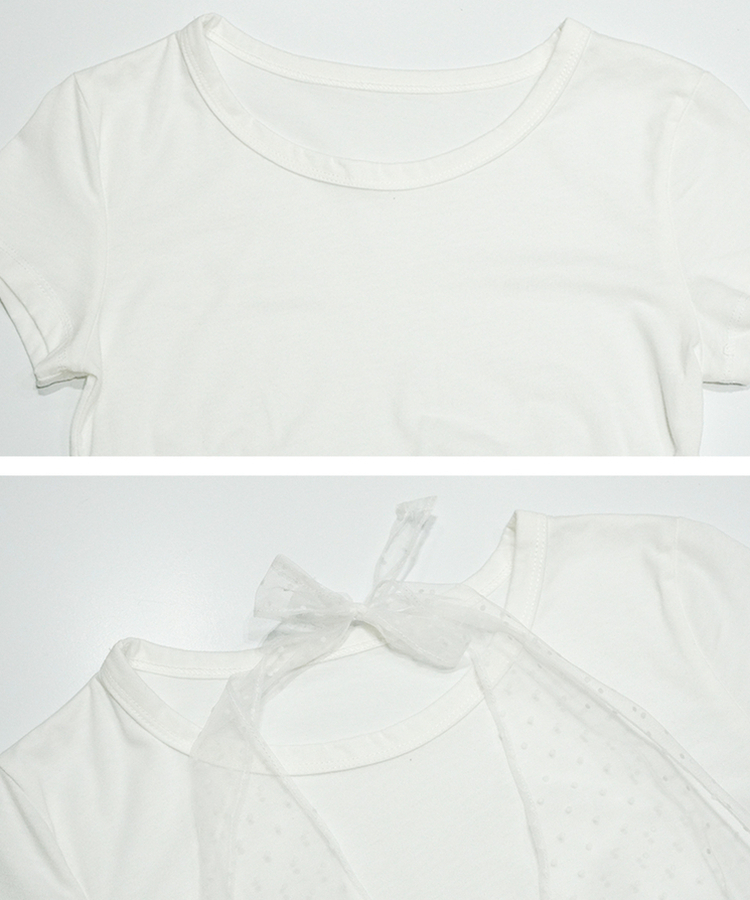 ホルターレイヤード半袖Tシャツ