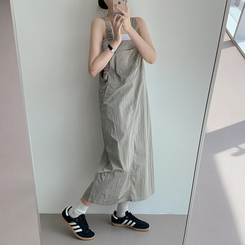 ミニワンピース 【丈別】サスペンダーワンピース KHAKI