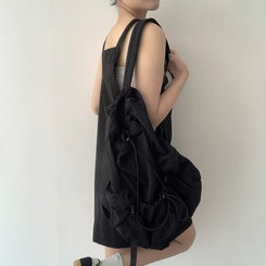ミニワンピース 【丈別】サスペンダーワンピース BLACK