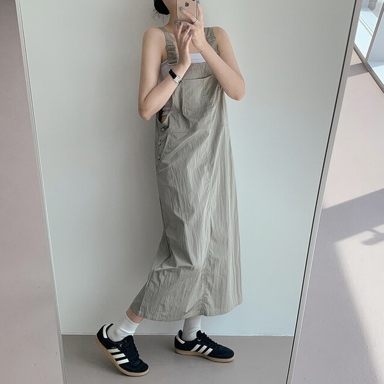 【丈別】サスペンダーワンピース KHAKI