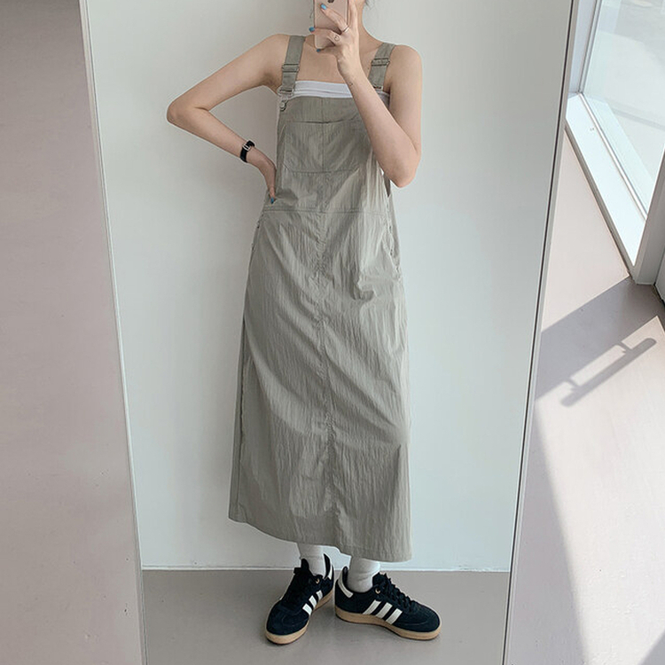 【丈別】サスペンダーワンピース KHAKI