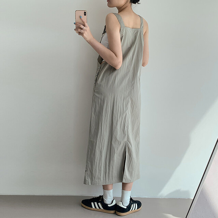 【丈別】サスペンダーワンピース KHAKI