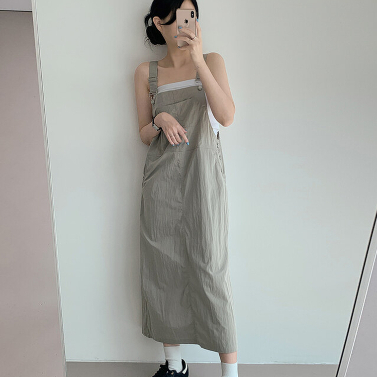 【丈別】サスペンダーワンピース KHAKI