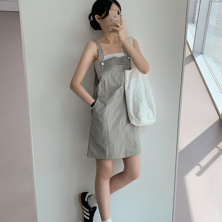 【丈別】サスペンダーワンピース KHAKI