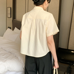 シャツ オックスフォードセミクロップシャツ(5color) YELLOW