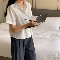 シャツ オックスフォードセミクロップシャツ(5color) OFF-WHITE