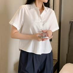 シャツ オックスフォードセミクロップシャツ(5color) OFF-WHITE