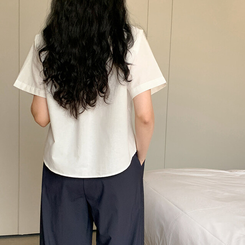 シャツ オックスフォードセミクロップシャツ(5color) OFF-WHITE