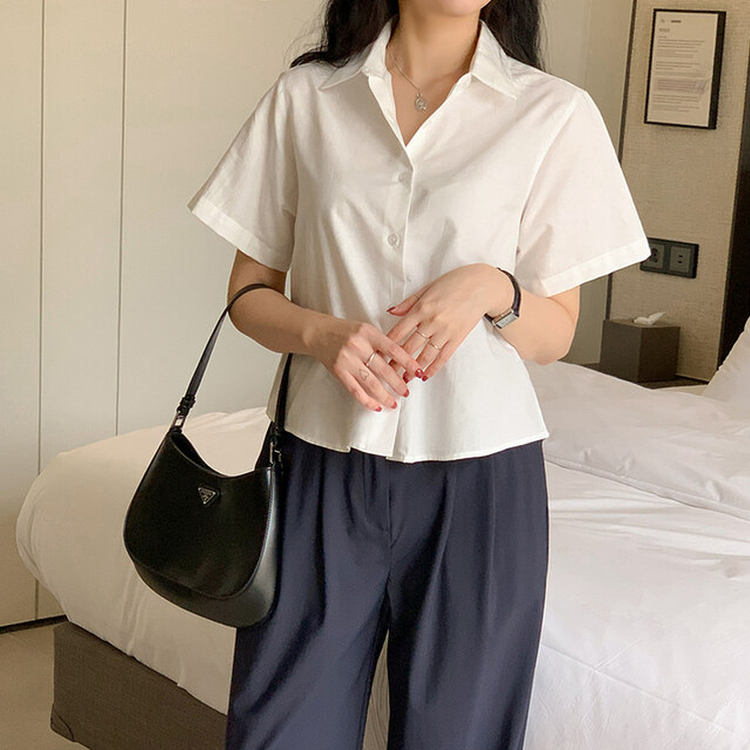 オックスフォードセミクロップシャツ(5color) OFF-WHITE