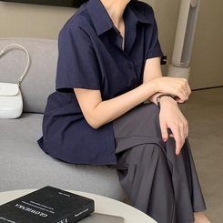 シャツ コットンベーシックシャツ(5color) NAVY