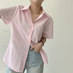 シャツ コットンベーシックシャツ(5color) PINK