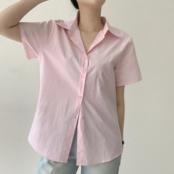シャツ コットンベーシックシャツ(5color) PINK