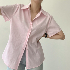 シャツ コットンベーシックシャツ(5color) PINK