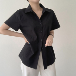 シャツ コットンベーシックシャツ(5color) BLACK