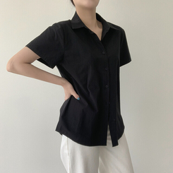 シャツ コットンベーシックシャツ(5color) BLACK