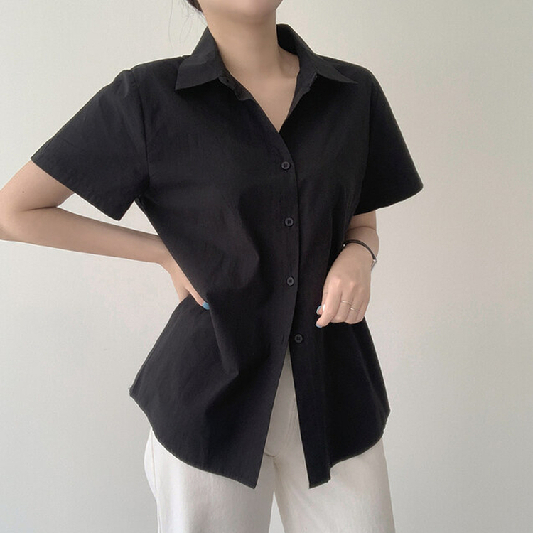 コットンベーシックシャツ(5color) BLACK