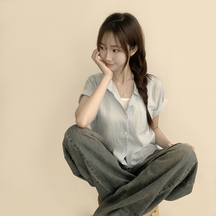시크한 무드의 루즈핏 롤업 포켓 여름 반팔 셔츠 레이어드 세트 여름남방 골지 나시 세트 5color 소라