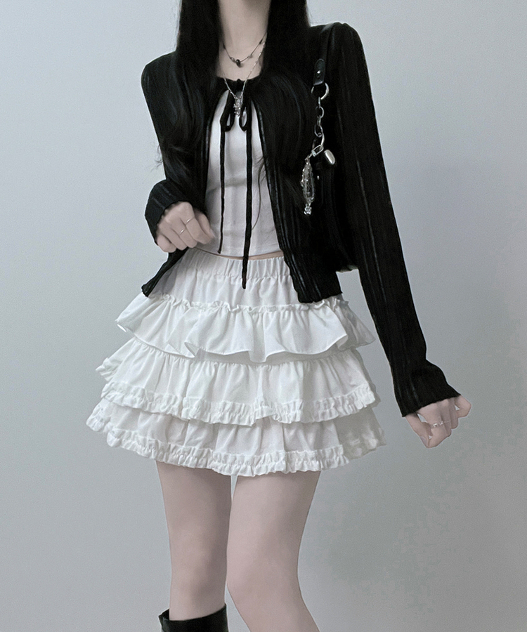 フリルティアードミニスカート｜ミニスカート｜韓国ファッション
