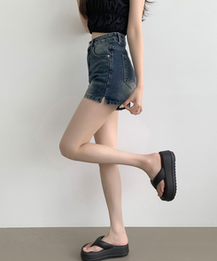 サイドスリットデニムショートパンツ｜ショートパンツ｜韓国