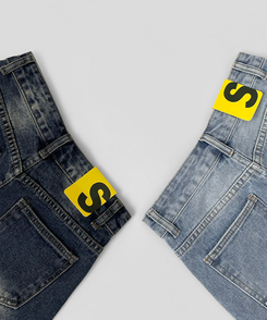 サイドスリットデニムショートパンツ