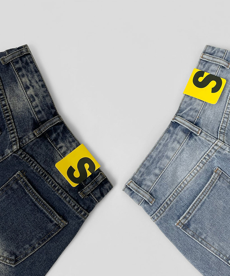 サイドスリットデニムショートパンツ