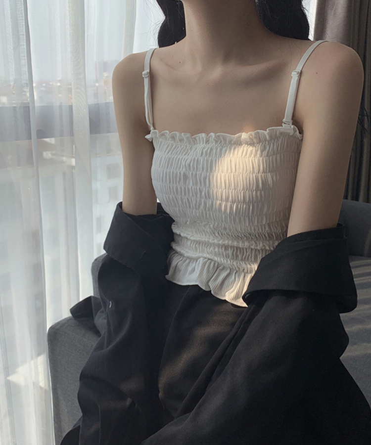 ストレートキャミソール(6color) WHITE