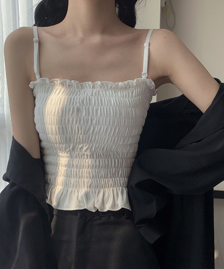 ストレートキャミソール(6color) WHITE