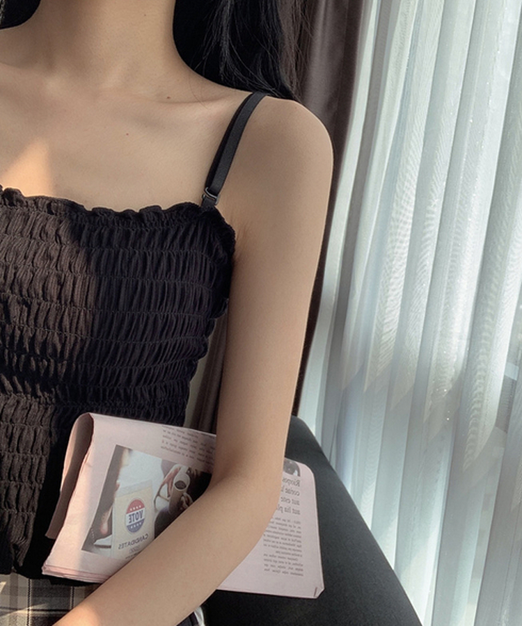ストレートキャミソール(6color) BLACK