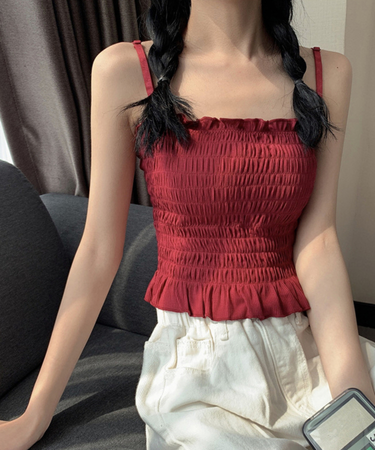 ストレートキャミソール(6color) RED