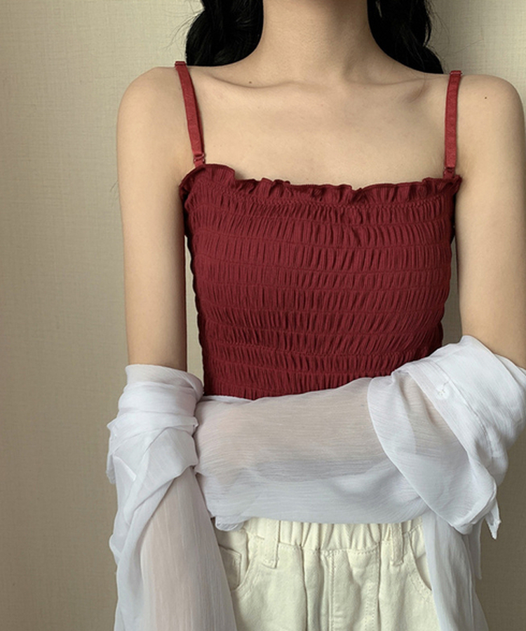 ストレートキャミソール(6color) RED