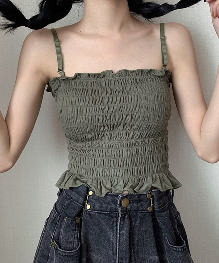 ストレートキャミソール(6color) KHAKI
