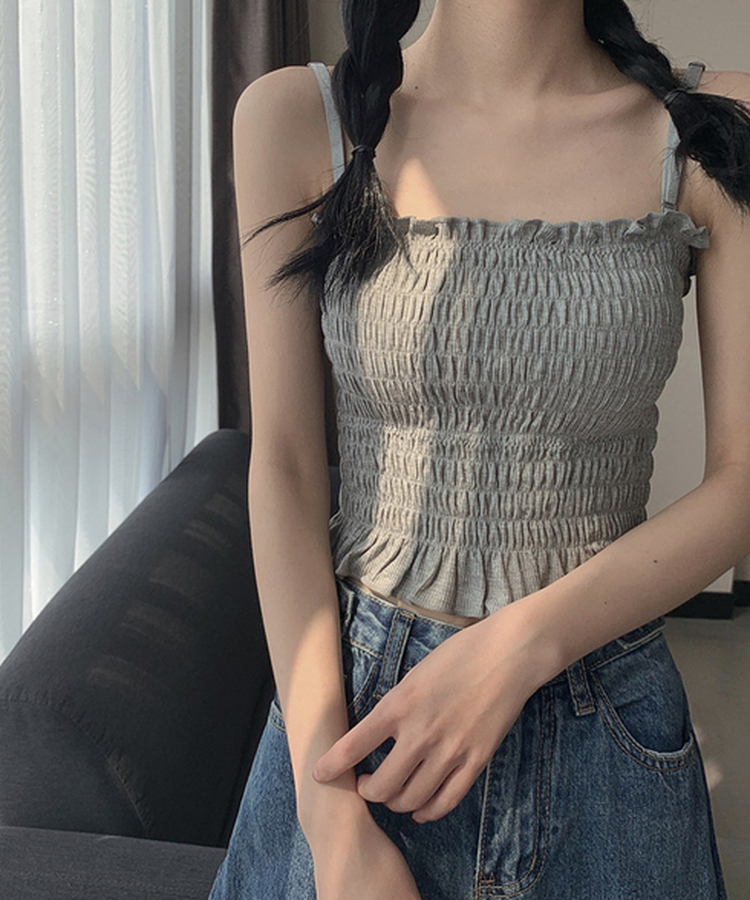 ストレートキャミソール(6color) GREY