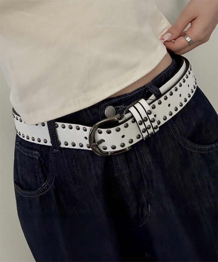 ビンテージスタッズベルト WHITE