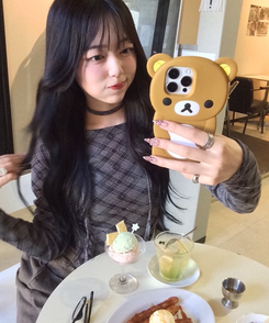 【タイ】シャーリングチェック長袖Tシャツ CHARCOAL