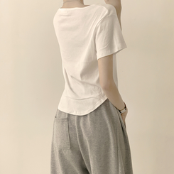 ハイラウンドベーシック半袖Tシャツ(6color) IVORY