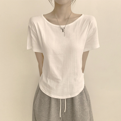 ハイラウンドベーシック半袖Tシャツ(6color) IVORY