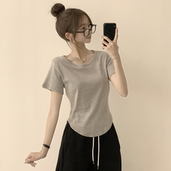 ハイラウンドベーシック半袖Tシャツ(6color) GREY