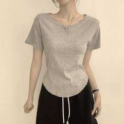 ハイラウンドベーシック半袖Tシャツ(6color) GREY